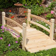 4 Ft Garden Bridge With Railings In Weather Resistant Fir Wood Garden In The Woods Wooden Garden Garden Bridge
