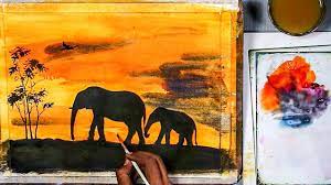 700 x 700 jpeg 126 кб. Beginners Acrylic Painting Elephants In Sunset Silhouette Painting Youtube