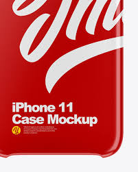 Iphone 11 Glossy Case Mockup In Device Mockups On Yellow Images Object Mockups