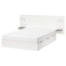 Nordli Estr Cama C Arrum E Cabeceira Branco 160x200 Cm Ikea Ikea Bettgestelle Bett Lagerung Bettgestell