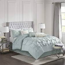 The comforter must be the same length around the sides and foot of the bed to maintain proper proportions. Shop Now For The Madison Park Laurel King Size Bed Comforter Set Bed In A Bag Seafoam Wrinkle Tufted Pleated 7 Pieces Bedding Sets Faux Silk Bedroom Comforters Accuweather Shop