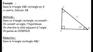Trigonometrie 4 Calculer Une Longueur Youtube
