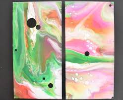 Black Canvas Paintings Acrylic Pouring Neons Homebody Hall