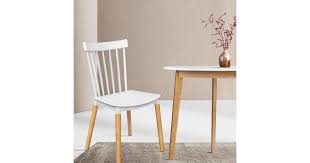 Shop wayfair for all the best white chair & seat cushions. Artiss Dining Chairs Replica Kitchen Chair White Retro Rubber Wood Cafe Seat X4 Matt Blatt