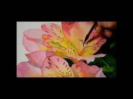 Watercolor By Krzysztof Espero Kowalski Alstroemeria Flower Part 2 Watercolor Painting Techniques Lily Painting Art Tutorials Watercolor