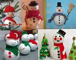 Carte de voeux, bannière de vacances, affiche web. Creations Personnages De Noel En Boules Polystyrene Le Serviettage De Nafeuse