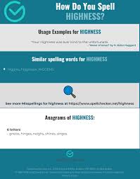 Correct Spelling For Highness Infographic Spellchecker Net