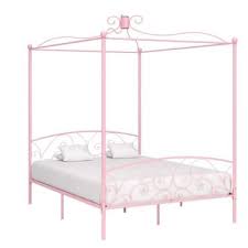 Chic Lits Et Accessoires Reference Belgrade Cadre De Lit A Baldaquin Rose Metal 180 X 200 Cm Vente De Generique Conforama