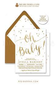 Oh Baby Elegant White And Gold Glitter Gender Neutral Baby Shower Invitation Baby Shower Invitations Gold Baby Shower Invitations Baby Shower Invitations Diy