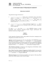 18 contoh surat kuasa lengkap berbagai keperluan yang baik. Contoh Surat Perjanjian Kredit Fh Uii