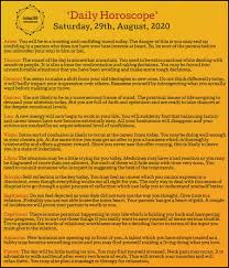 Your daily horoscope is a study of planetary transits based upon the sun sign position at the time you were born. 29th August Horoscope 2020 Revive Zone