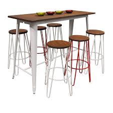 Inglewood high table features curved table top with flare legs for a special look. Replica Tolix Wooden Top Bar Table 120 X 60 X 107cm High White Legs Brayco Commercial Pty Ltd