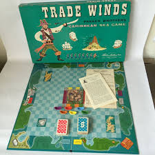 Trade Winds Board Game Vintage Parker Brothers 1960 Complete In Original Box Caribbean Sea Game Pirate Game Pirate Games Board Games Games