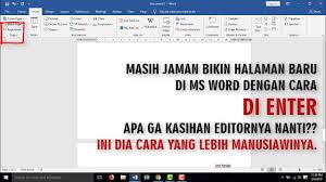 Cara Menambah Kertas Di Microsoft Word Youtube