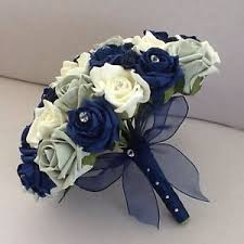 Navy And Silver Wedding Bouquet Blue Wedding Flowers Wedding Flower Guide Wedding Bouquets Bride