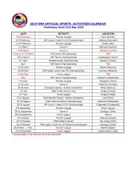 Solar year calendar 2018 (malaysia). Wkf 2019 Sports Calendar Preliminary Draft N Fs