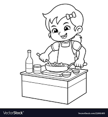 File > save as this as a new eps illustration. Girl Cooking To Make Delicious Food Bw Download A Free Preview Or High Quality Adobe Illustrator Ai Eps Pdf And Cartoon Pics Coloring Pictures Human Drawing