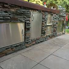 The plan includes building a frame to go under the grill sides and then attaching a stone veneer to give it an elegant touch. Diy Outdoor Grill Station Outdoor Bbq Island Genstone