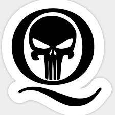 It doesn't say anything, or have anything written on it. Punisher Creator Gerry Conway Speaks Out Against Qanon Appropriation Of Punisher Logo