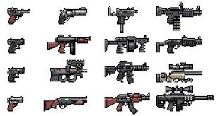 Tributegames Pixeltao Here S A Few Classic Guns I Drew For Mercenary Kings Besides These Ones Pixel Art Characters Pixel Art Design Pixel Art Tutorial