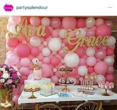 Wall Balloon Decoration Ideas For Birthday Party Balloon Wall In Navy Light Blue And White Birthday Parties Kids Birthday Party Girl Birthday