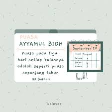 Puasa ayyamul bidh merupakan puasa sunah yang dikerjakan pada pertengahan bulan, yaitu pada tanggal 13, 14, dan 15 hijriah tiap bulannya. Puasa Ayyamul Bidh Puasa Sunah Boarding Pass Airline Travel