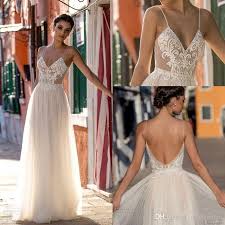 Rather go for sheer tulle or organza sleeve with or without a lace motif. Discount2020 New Sexy Gali Karten Garden Beach Wedding Dresses Sleeveless Spaghetti Straps Robe De Soiree Backless Long Boho Brdial Gowns From Ourfreedom 125 37 Dhgate Com