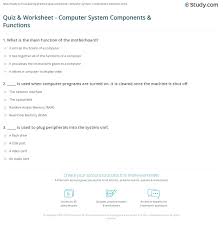 · what does html mean? Quiz Worksheet Computer System Components Functions Study Com