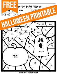 The sight words included are from the wonders reading series, 1st nine weeks set… Free Halloween Coloring Pages April Golightly