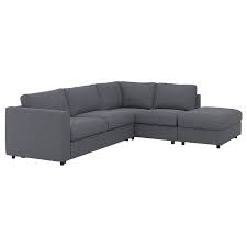 Vimle Bezug Fur 4er Eckbettsofa Ohne Abschluss Gunnared Mittelgrau Ikea Osterreich In 2020 Bettsofa Sofa Sofa Bett
