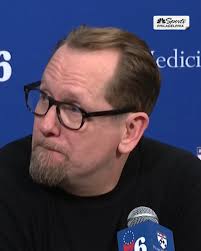 "I think he's out for tomorrow. Is that right? Yeah. He's out.", Right  after Joel Embiid's triple-double against the Mavs