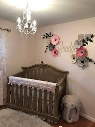 Paper Flowers Above The Crib Large Pink Paper Flower Wall Baby Girl Nursery Room Baby Girl Room Girl Nursery Room