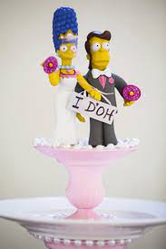 The All Vegan Pink Wedding Of Comedians Simpsons Cake Homer And Marge Vegan Wedding Cake
