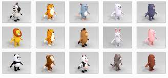 Rigged Animal Character Pack 1 Cartoon Animals Bear Cartoon Monster Characters