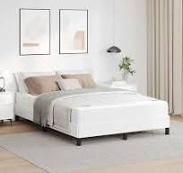 Lit double | Lit adulte | Lit avec matelas Blanc pur 160 x 200 cm Faux cuir