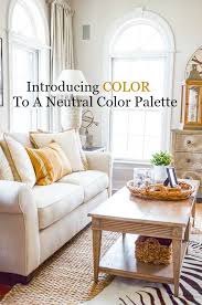 Introducing Color To A Neutral Palette Stonegable Neutral Living Room Farm House Living Room Home Decor