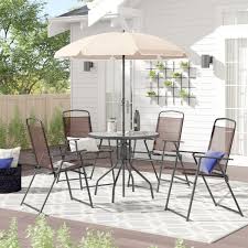 On overcast days, you can simply close the umbrella as you enjoy your meal. Patio Table Set With Umbrella Wayfair