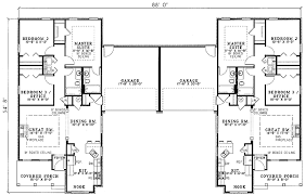 Plan 59323nd Beautifully Combined Duplex Duplex Floor Plans Duplex Plans House Floor Plans