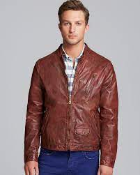 Scotch Soda Scotch Soda Washed Leather Biker Jacket In Brown For Men Lyst