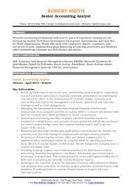 senior accounting analyst resume