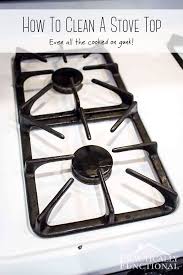 How To Really Clean A Stove Top Even All The Baked On Gunk Practically Functional