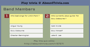 Think you know a lot about halloween? Trivia Quiz Band Members