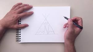Today, few native americans live in tipis, but tipis are still used for contemporary ceremonial gatherings and as symbols for native american identity. How To Draw A Tipi Youtube