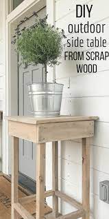 How To Make A Tall Outdoor Side Table With Wood Scraps Diy Side Table Outdoor Side Table Diy Outdoor Table