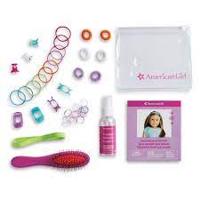 Now separate the hair into sections and spray liberally with the mixture. Ready To Style Hair Care Kit Truly Me American Girl