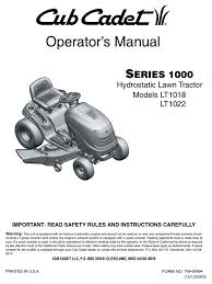Location of fuse need to find location of 20 amp fuse. Cub Cadet Lt1022 Operator S Manual Pdf Download Manualslib