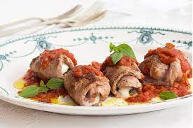 Veal Involtini In Tomato Sauce Recipe Veal Recipes Beef Steak Recipes Recipes