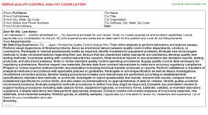 This is where we step in, the 6dollaressay.com. Quality Control Analyst Cover Letter