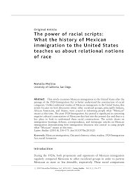 Pdf The Power Of Racial Scripts What The History Of Mexican Immigration To The United States Teaches Us About Relational Notions Of Race