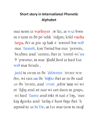 With the english alphabet you lay the most important foundation for learning the english language. Short Story In International Phonetic Alphabet Docx
